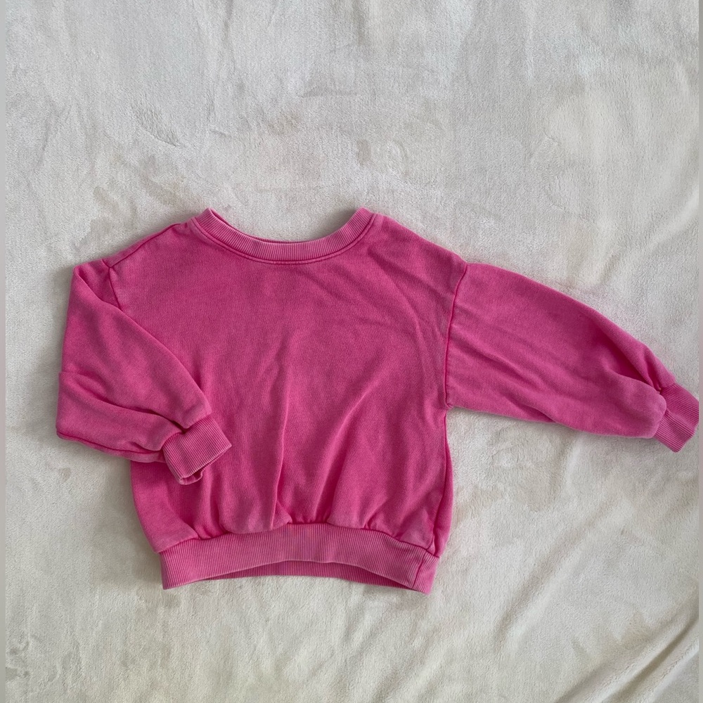 Old Navy Toddler Crewneck Sweatshirt in washed pink, 2T, loose fit, relaxed fit
